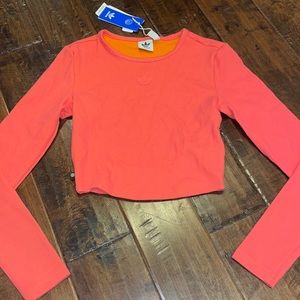 Adidas Long Sleeve Pink Crop Shirt